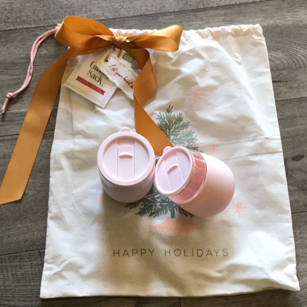 W & P Ceramic Travel Mug & Wine Glass Cup Set in Blush Pink